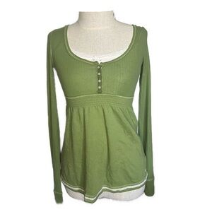 ‧₊˚✩彡 green abercrombie and fitch babydoll top